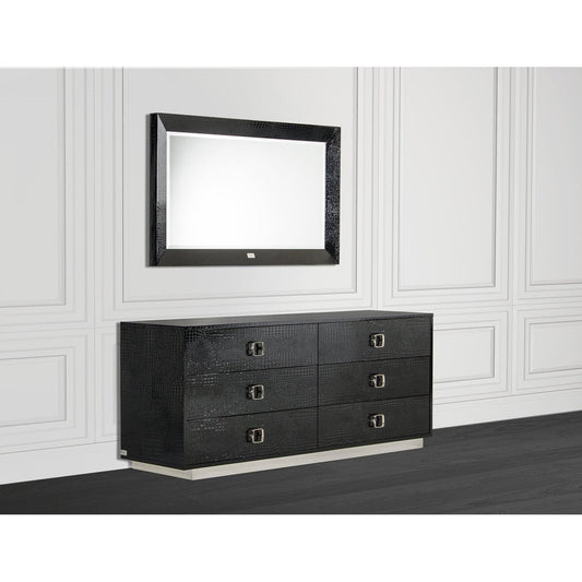 HomeRoots 26' Black Crocodile MDF Dresser