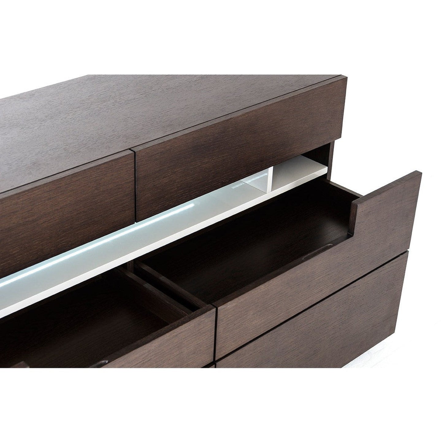 HomeRoots 28" Brown Oak and Grey MDF Cabinet With LED Lights
