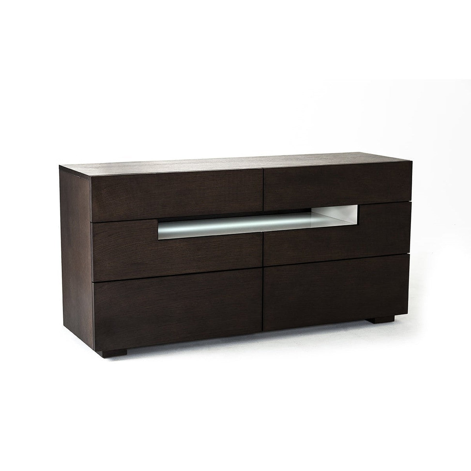 HomeRoots 28" Brown Oak and Grey MDF Cabinet With LED Lights