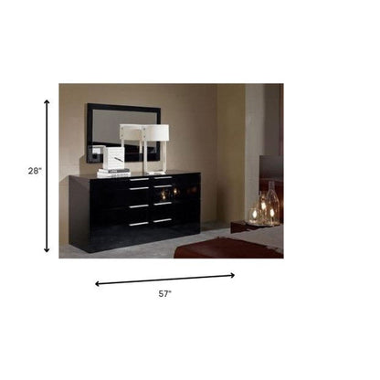 HomeRoots 28" MDF Cabinet in Black Finish