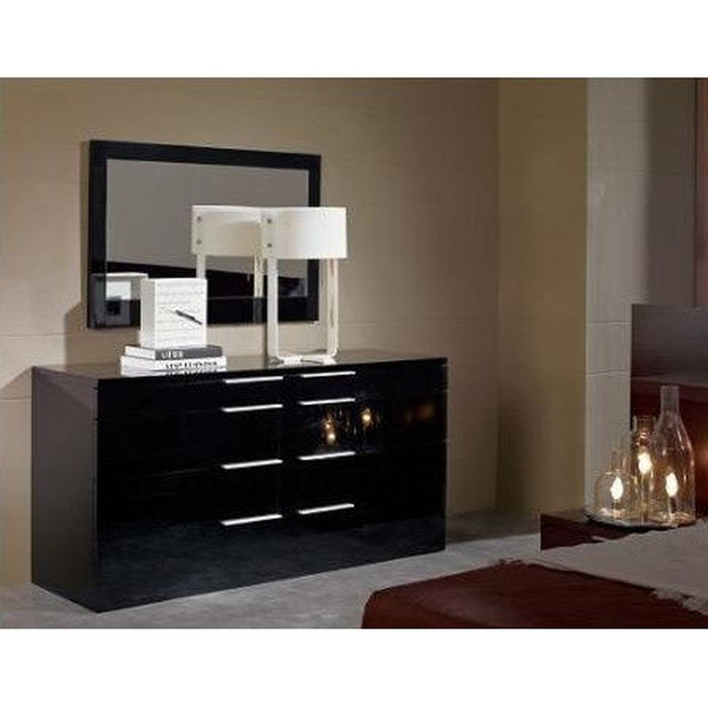 HomeRoots 28" MDF Cabinet in Black Finish