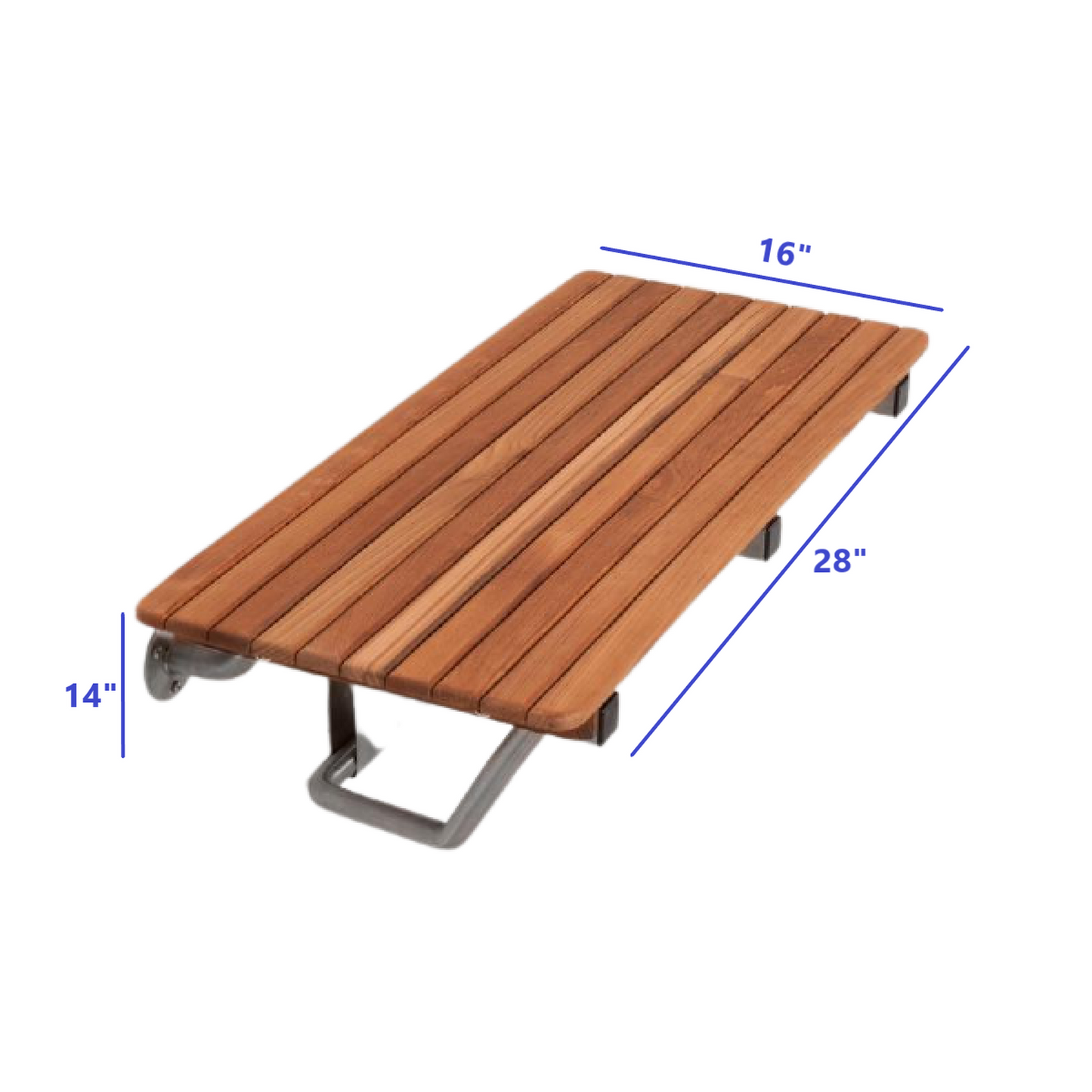 HomeRoots 28" Premium Wall Mount Teak Shower Bench