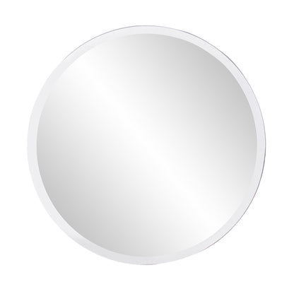 HomeRoots 28' x 28' Minimalist Round Mirror With Beveled Edge