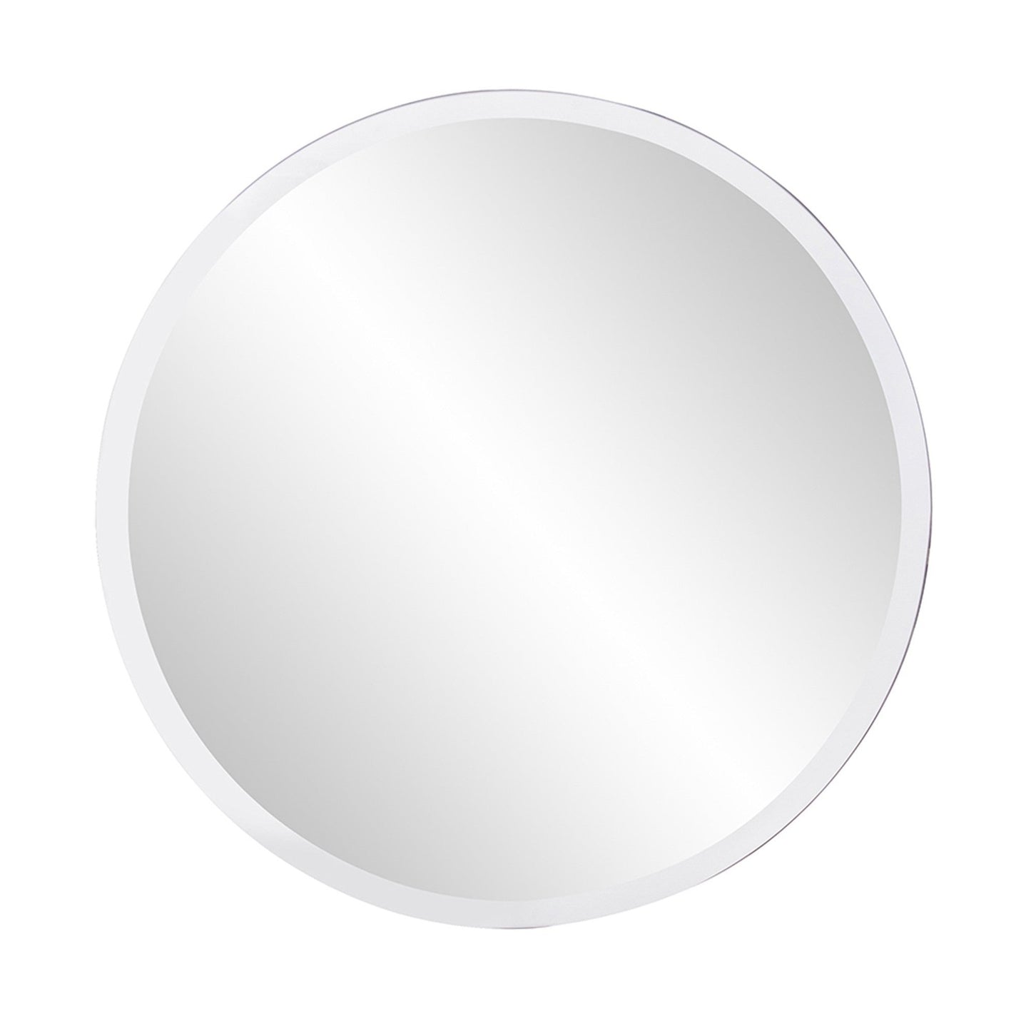 HomeRoots 28' x 28' Minimalist Round Mirror With Beveled Edge