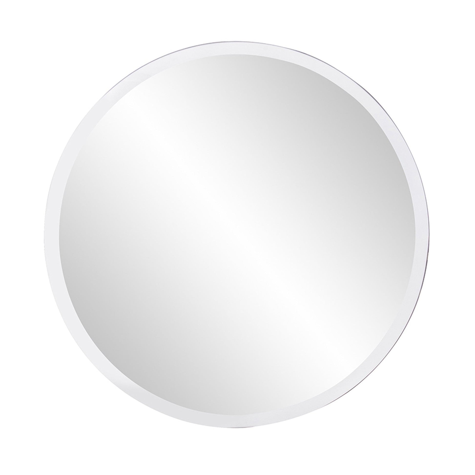 HomeRoots 28' x 28' Minimalist Round Mirror With Beveled Edge