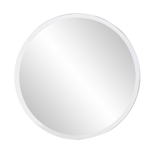 HomeRoots 28' x 28' Minimalist Round Mirror With Beveled Edge