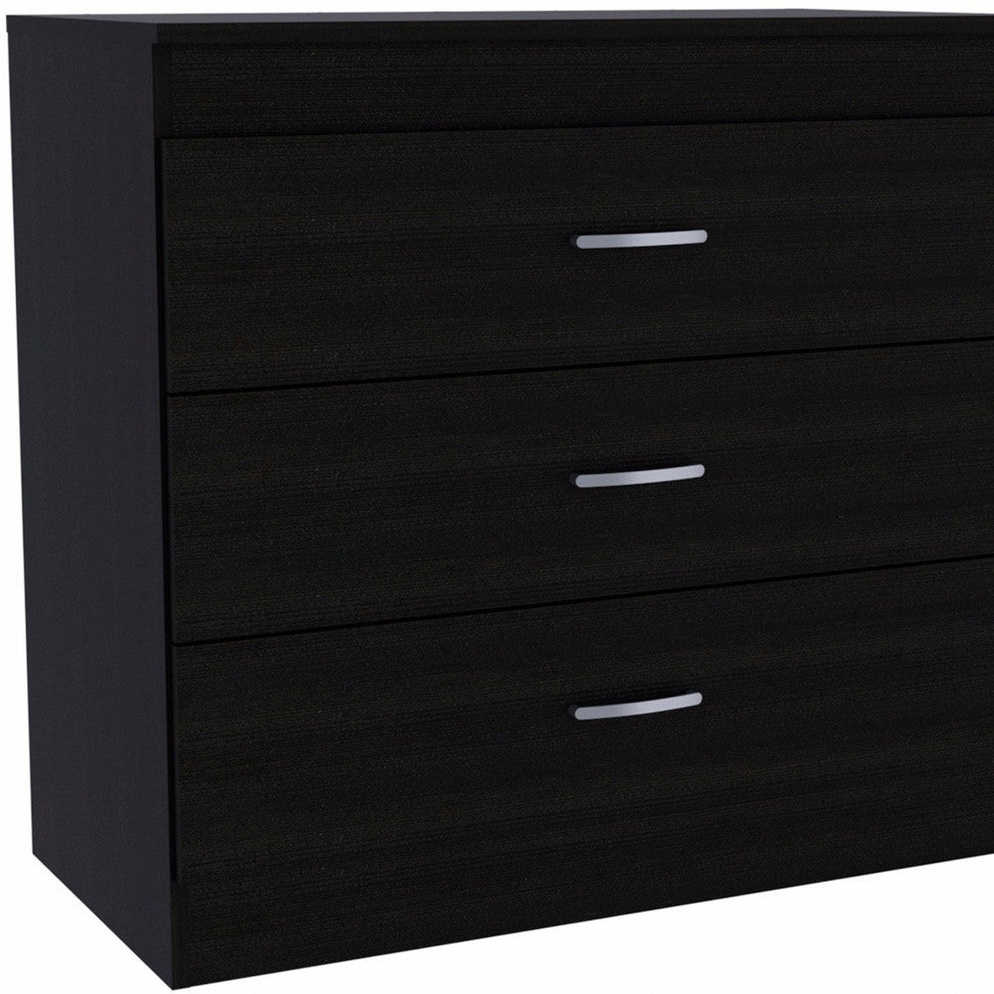 HomeRoots 29" Black Three Drawer Dresser