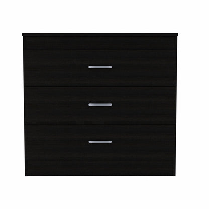 HomeRoots 29" Black Three Drawer Dresser