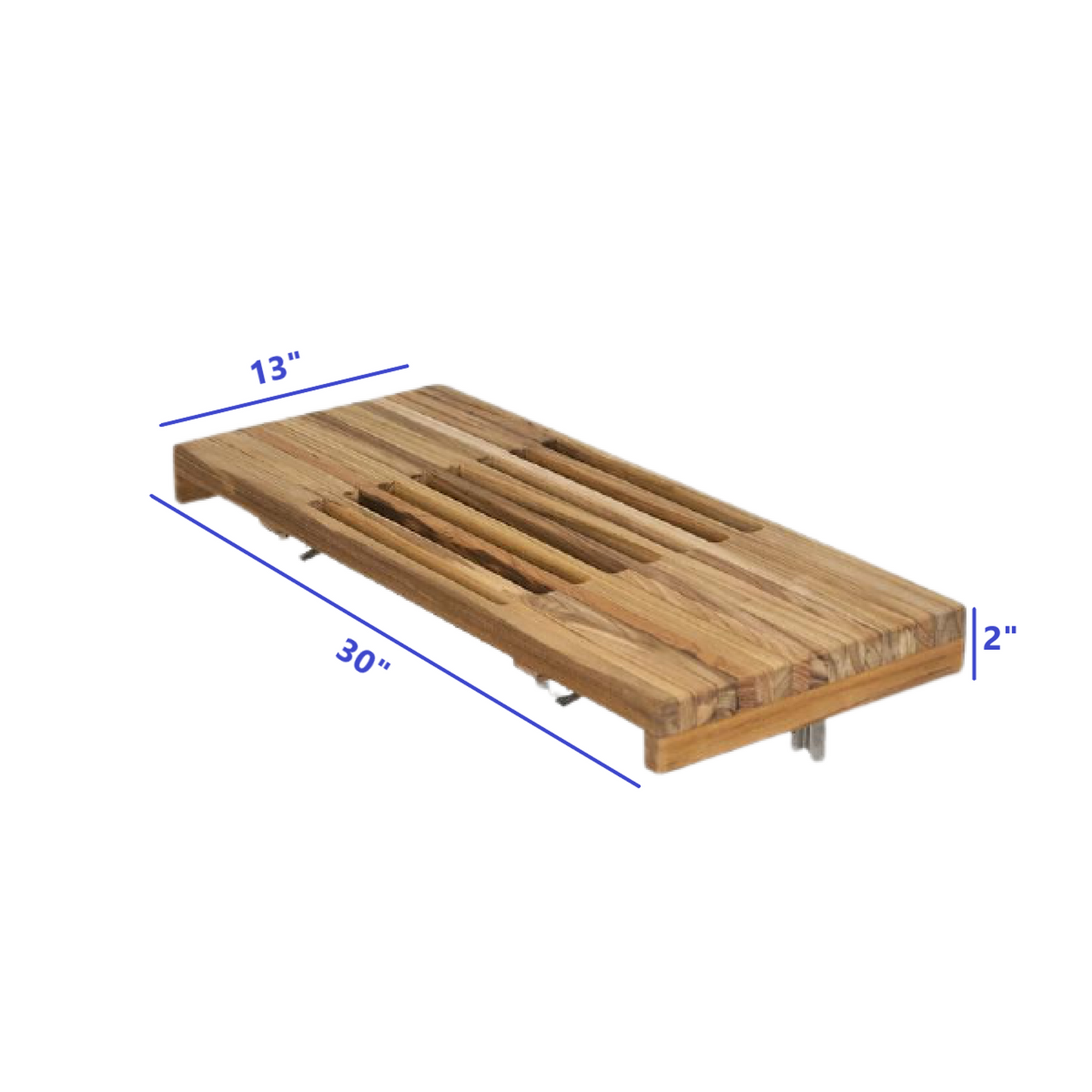 HomeRoots 30" Grand Resort Wall Mount Slat Teak Shower Bench