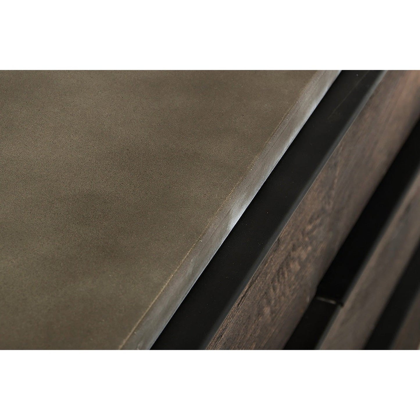 HomeRoots 30" Oak Wood and Metal Cabinet in Dark Aged Finish