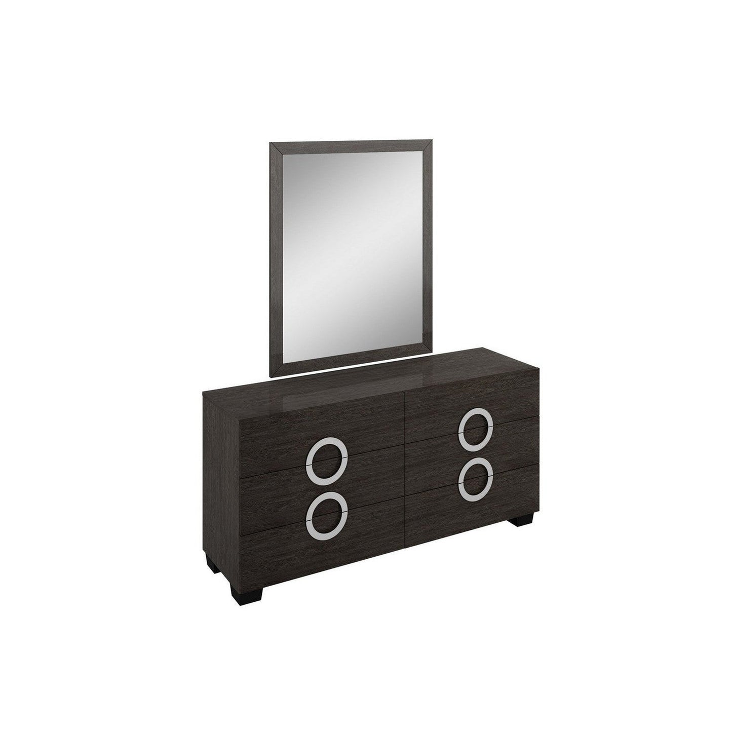 HomeRoots 31" Refined Grey High Gloss Dresser