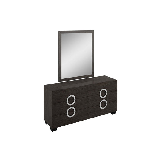 HomeRoots 31" Refined Grey High Gloss Dresser