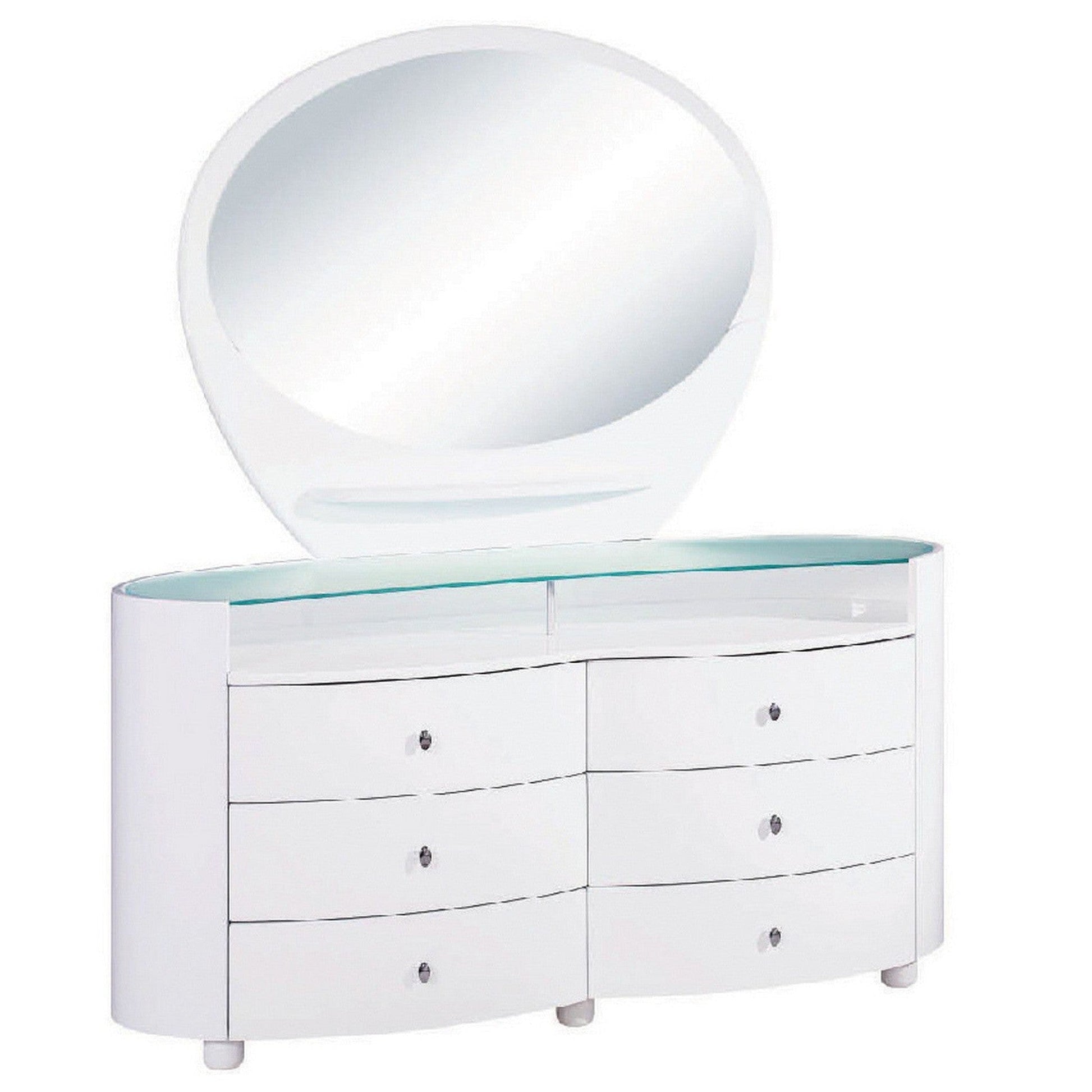 HomeRoots 31" Sophisticated Cabinet With High Gloss White Finish