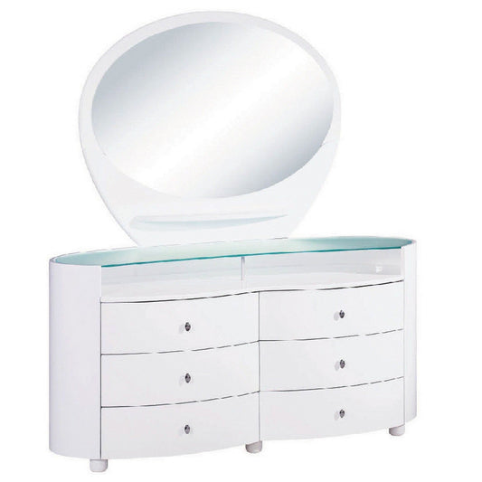 HomeRoots 31" Sophisticated Cabinet With High Gloss White Finish
