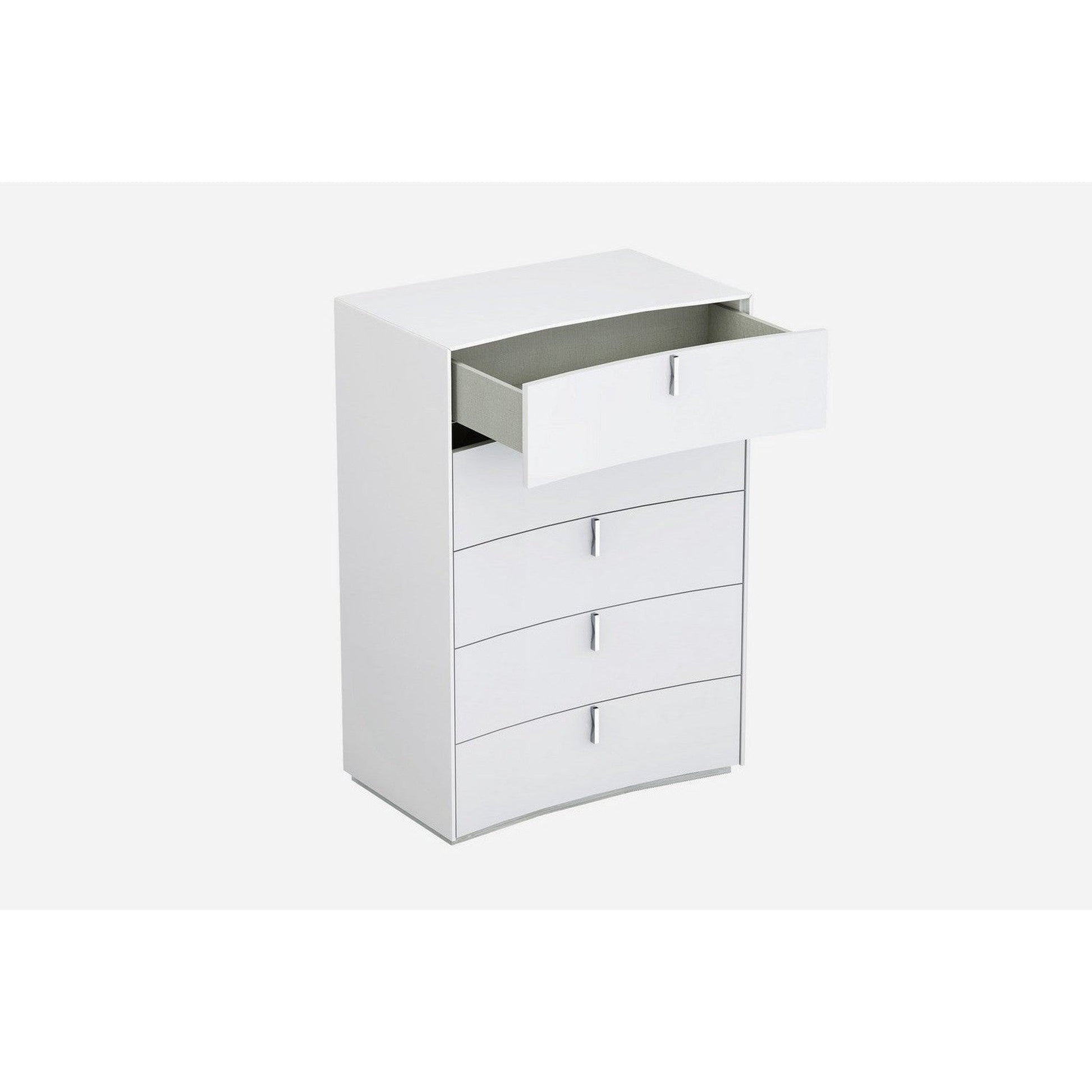 HomeRoots 31" x 16" x 44" Wooden Chest in Glossy White Finish