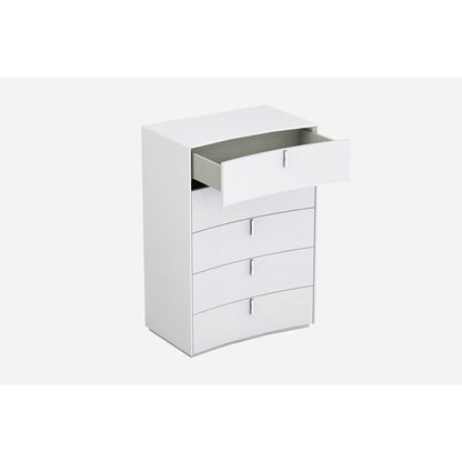 HomeRoots 31" x 16" x 44" Wooden Chest in Glossy White Finish