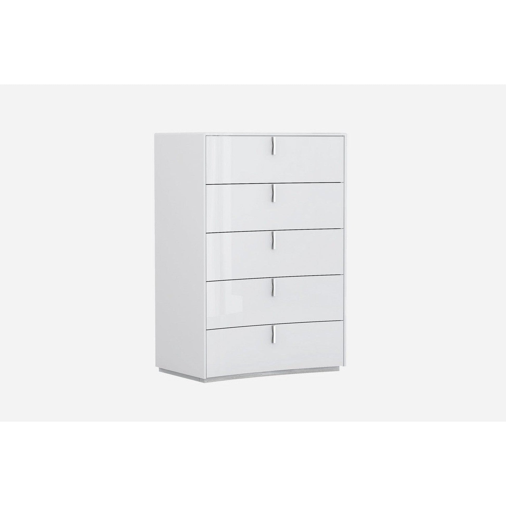 HomeRoots 31" x 16" x 44" Wooden Chest in Glossy White Finish