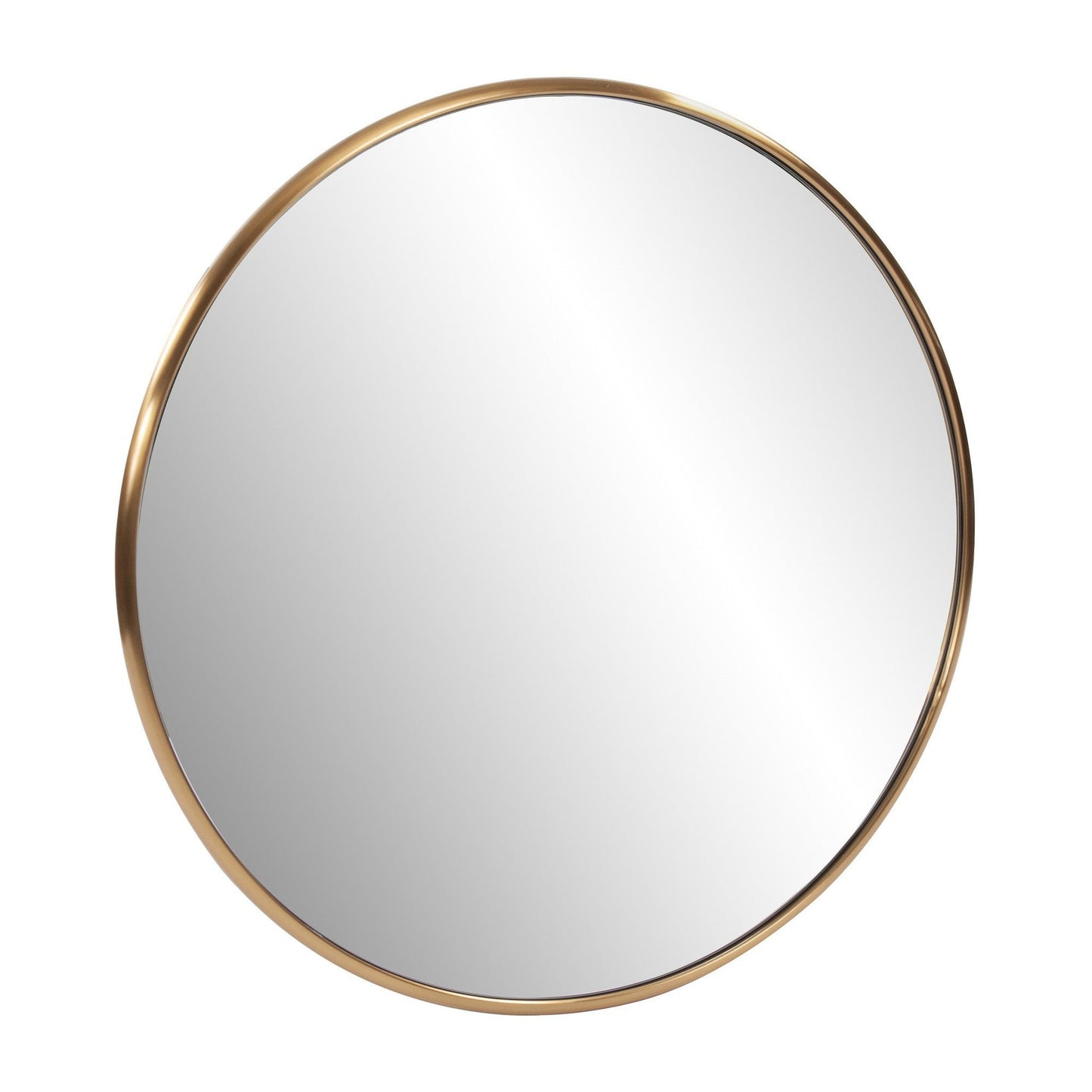 HomeRoots 32" Antiqued Brushed Brass Round Wall Mirror