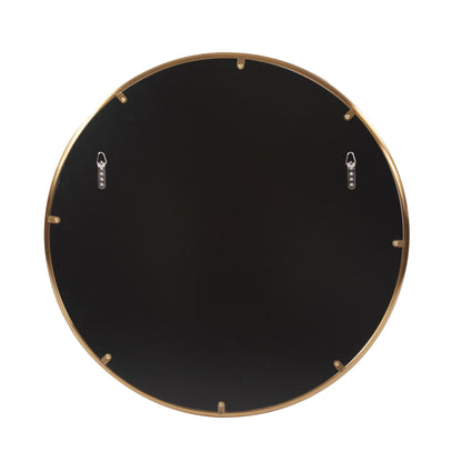 HomeRoots 32" Antiqued Brushed Brass Round Wall Mirror