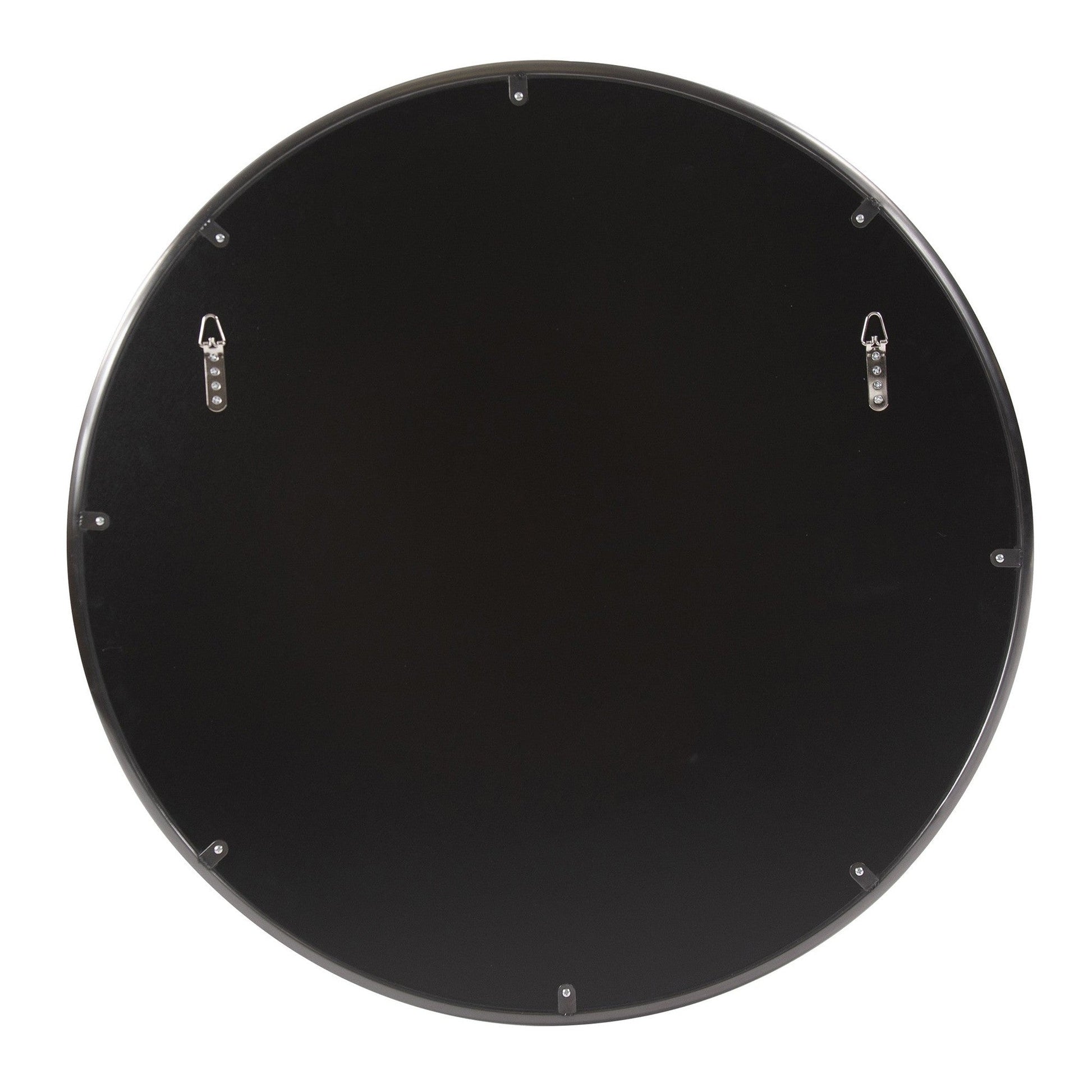 HomeRoots 32" Brushed Titanium Round Wall Mirror