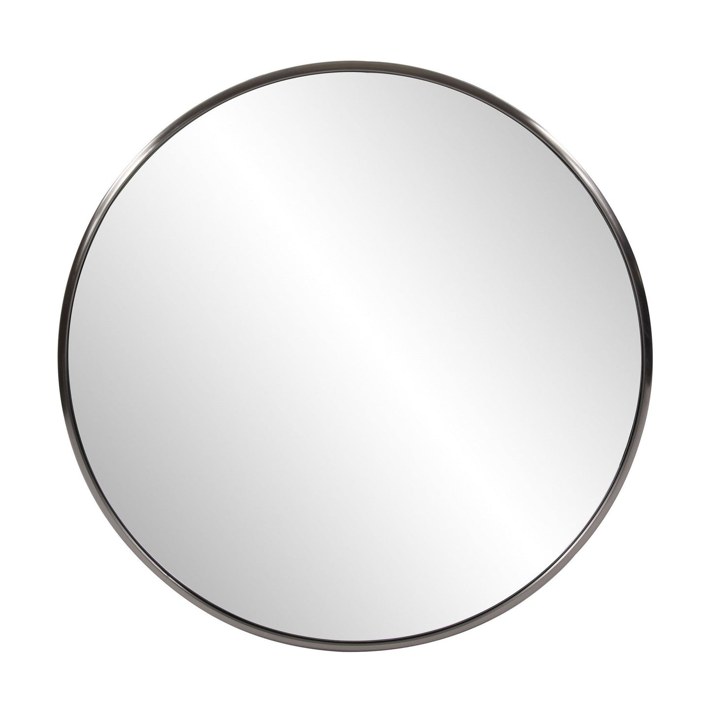 HomeRoots 32" Brushed Titanium Round Wall Mirror
