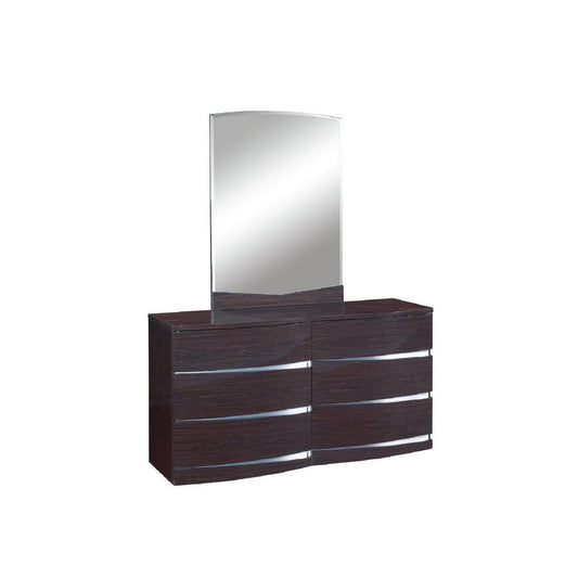 HomeRoots 32" Exquisite Wenge High Gloss Dresser