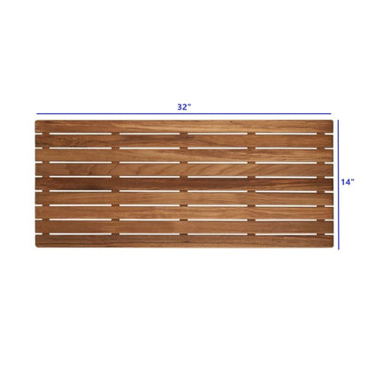 HomeRoots 32" Premium Teak Shower Bath Mat