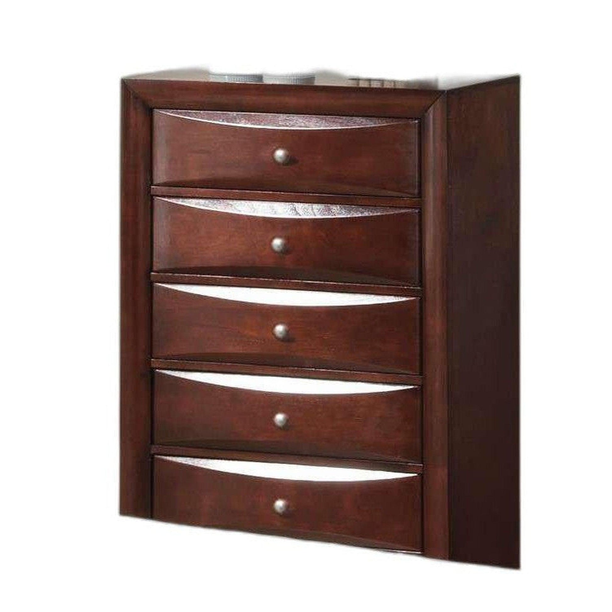 HomeRoots 32' x 17' x 48' Espresso Wood Metal Cabinet