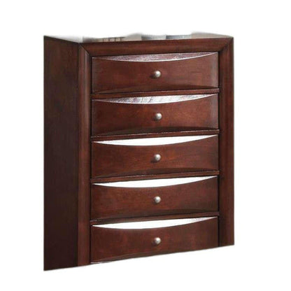 HomeRoots 32' x 17' x 48' Espresso Wood Metal Cabinet