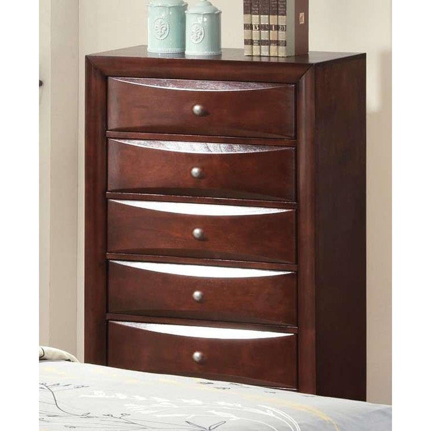 HomeRoots 32' x 17' x 48' Espresso Wood Metal Cabinet