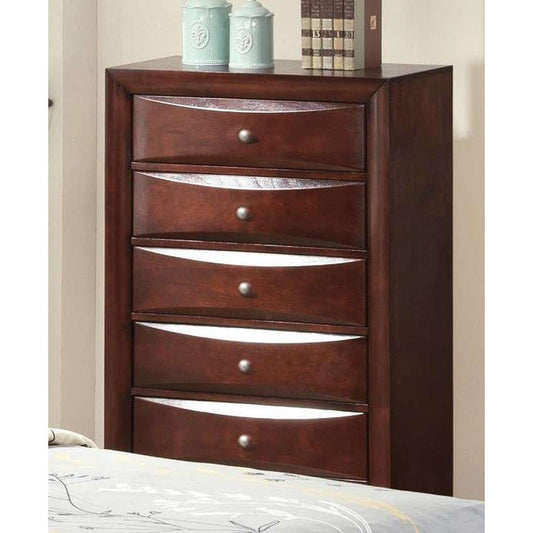 HomeRoots 32' x 17' x 48' Espresso Wood Metal Cabinet