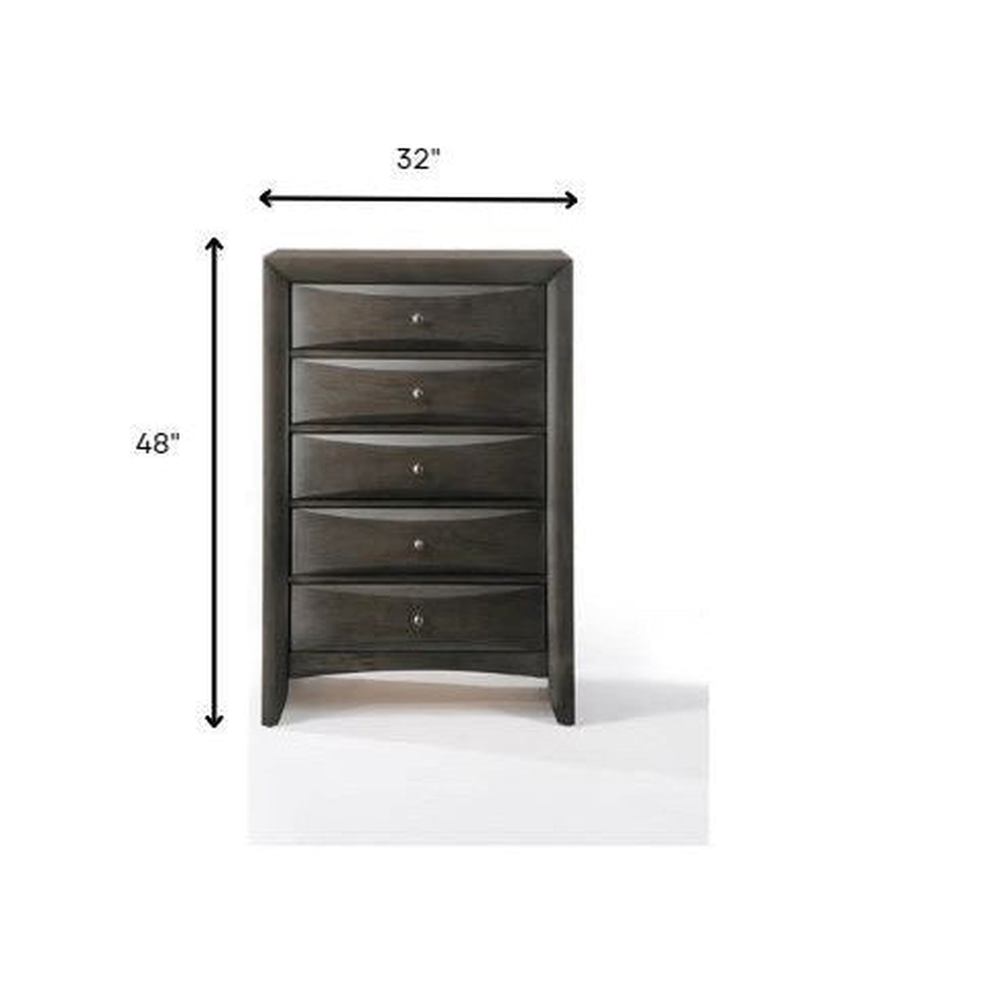 HomeRoots 32' x 17' x 48' Gray Oak Rubber Wood Cabinet