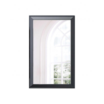 HomeRoots 32 x 2 x 51 Gloss Black Glass Mirror