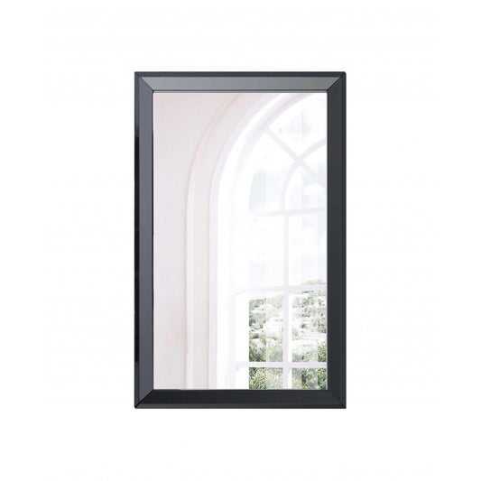 HomeRoots 32 x 2 x 51 Gloss Black Glass Mirror