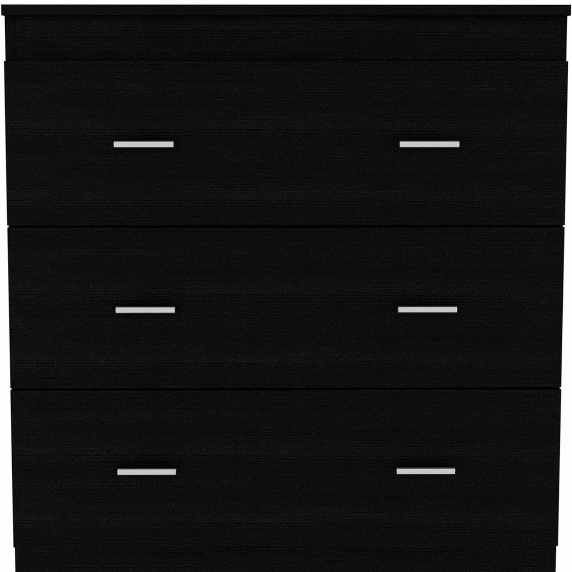 HomeRoots 33" Black Three Drawer Dresser