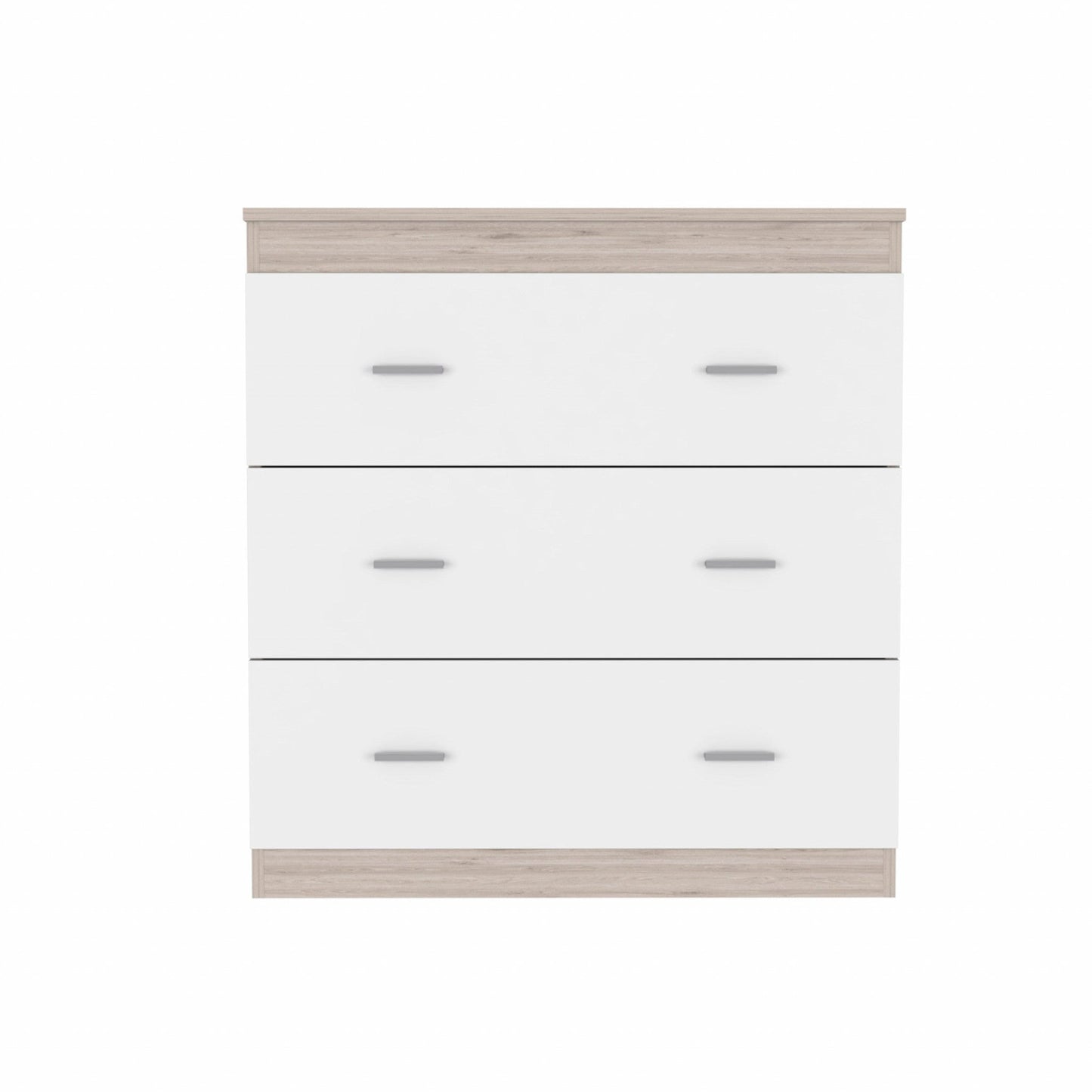 HomeRoots 33" Light Gray And White Three Drawer Dresser
