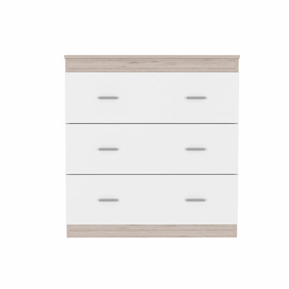 HomeRoots 33" Light Gray And White Three Drawer Dresser