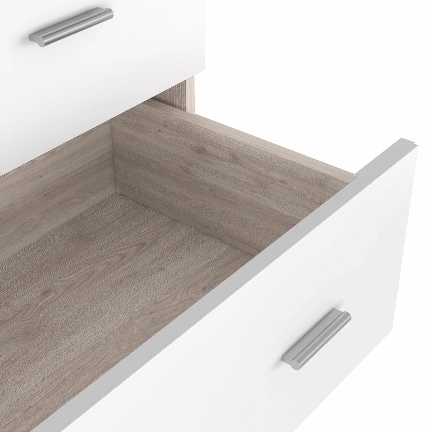 HomeRoots 33" Light Gray And White Three Drawer Dresser