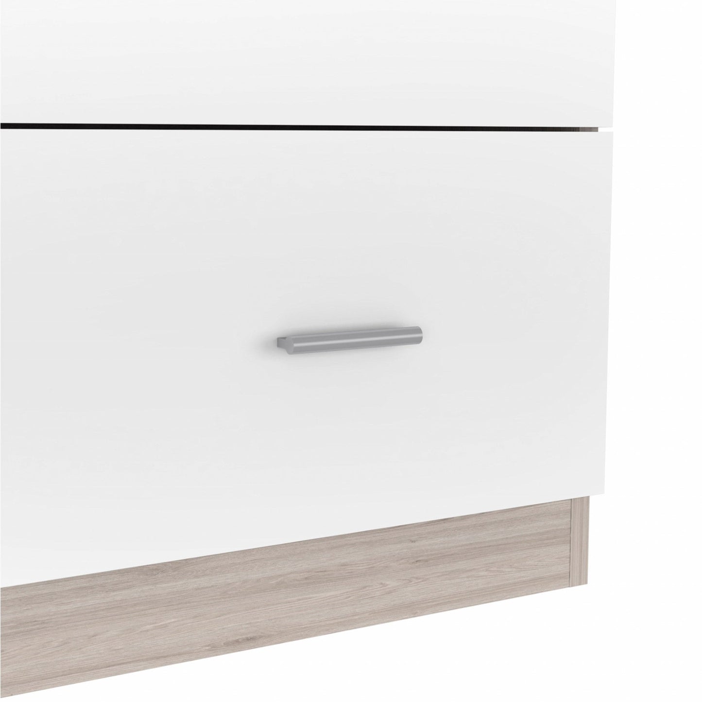 HomeRoots 33" Light Gray And White Three Drawer Dresser