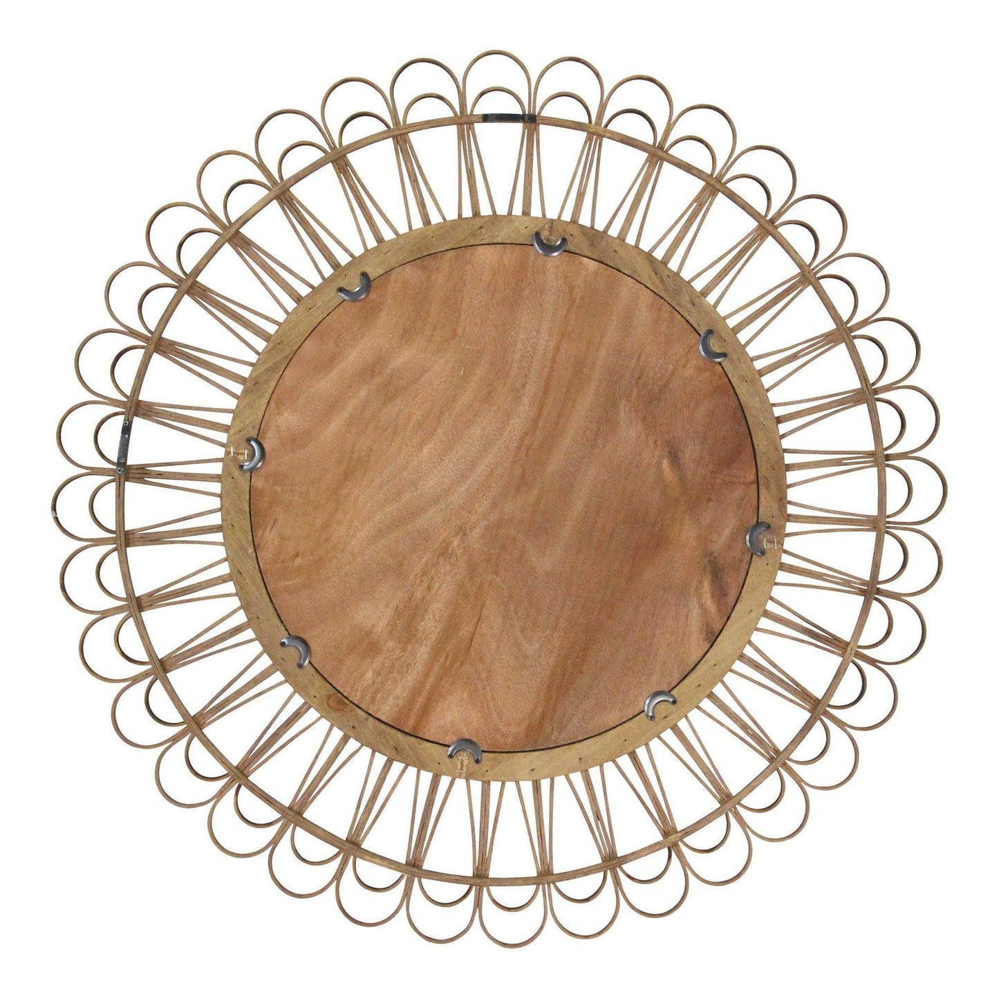 HomeRoots 34" Bamboo Burst Round Rattan Wall Mirror