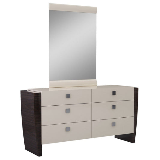 HomeRoots 34" Refined Beige High Gloss Dresser