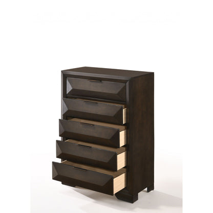 HomeRoots 34' x 17' x 51' Espresso Rubber Wood Cabinet