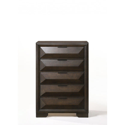 HomeRoots 34' x 17' x 51' Espresso Rubber Wood Cabinet