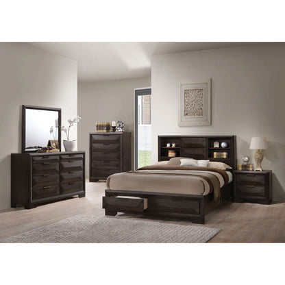 HomeRoots 34' x 17' x 51' Espresso Rubber Wood Cabinet