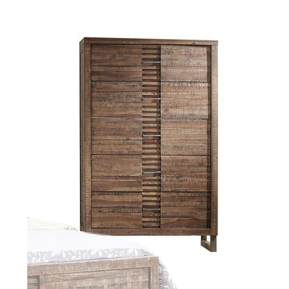 HomeRoots 34' x 18' x 55' Reclaimed Oak Wood Cabinet
