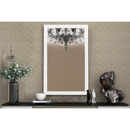 HomeRoots 34 x 3 x 50 White Glass Mirror