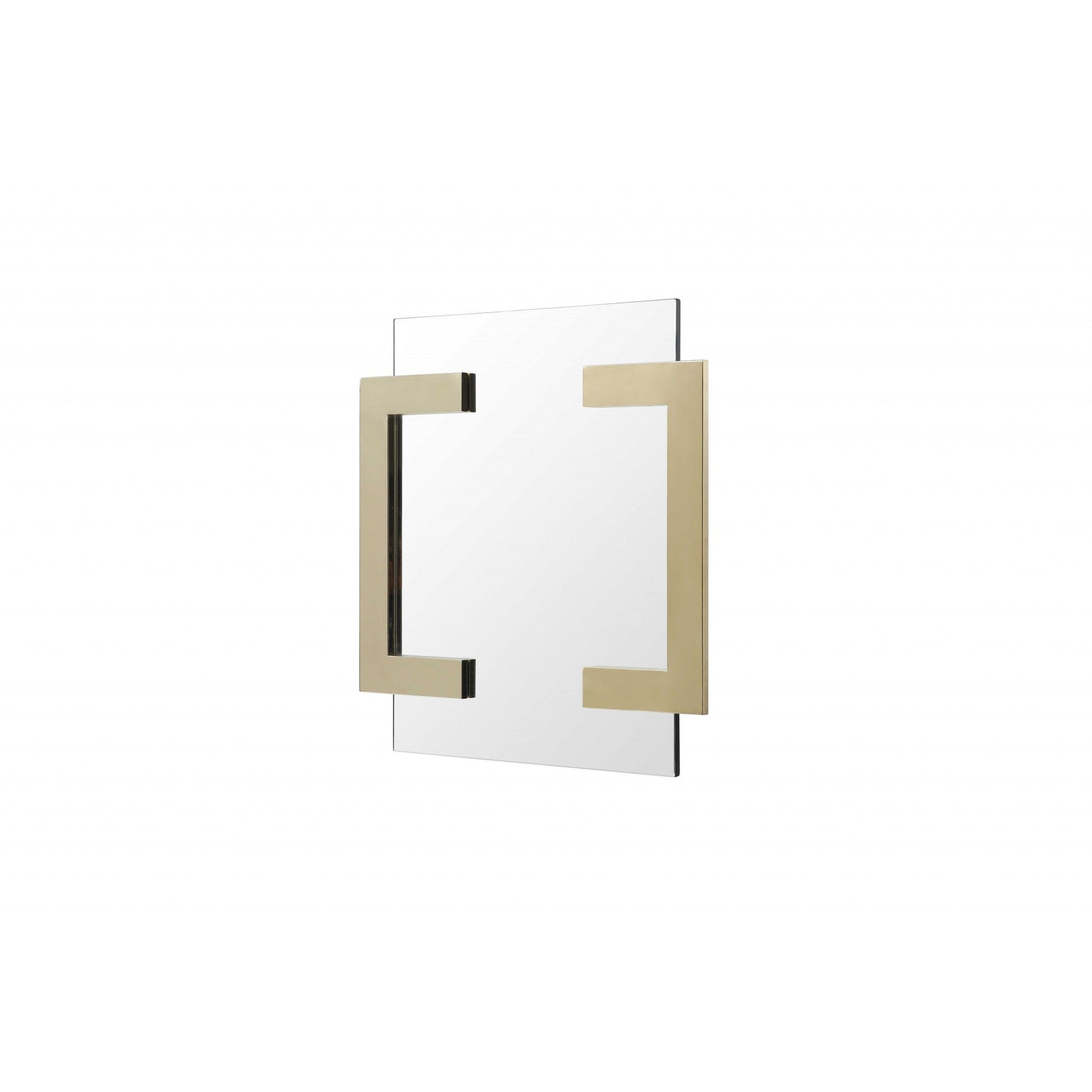 HomeRoots 35 x 35 x 2 Polished Gold Stainless Steel Mirror