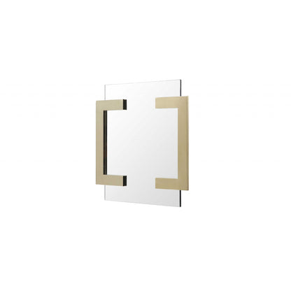 HomeRoots 35 x 35 x 2 Polished Gold Stainless Steel Mirror