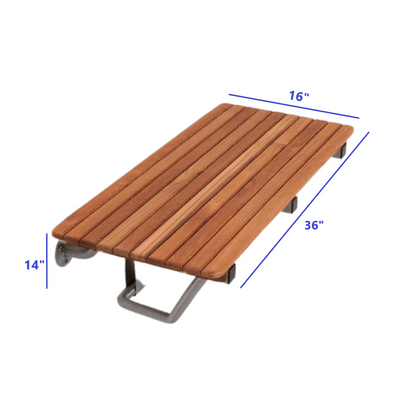 HomeRoots 36" Premium Wall Mount Teak Shower Bench