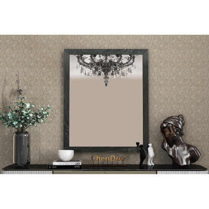 HomeRoots 36" x 1" x 44" Gloss Gray Glass Mirror